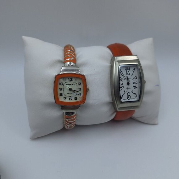 Lot 6 Watches Quartz Cuff Narmi Avon Da Vanci Orange Green Black Chip - Picture 5 of 8